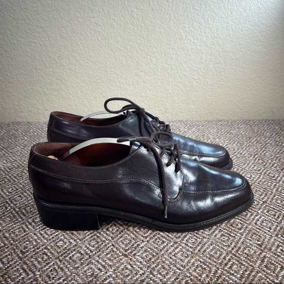 VTG Etienne Aigner Brown Genuine Leather Oxford Shoes ALEX Women's 10M Career - Picture 1 of 10